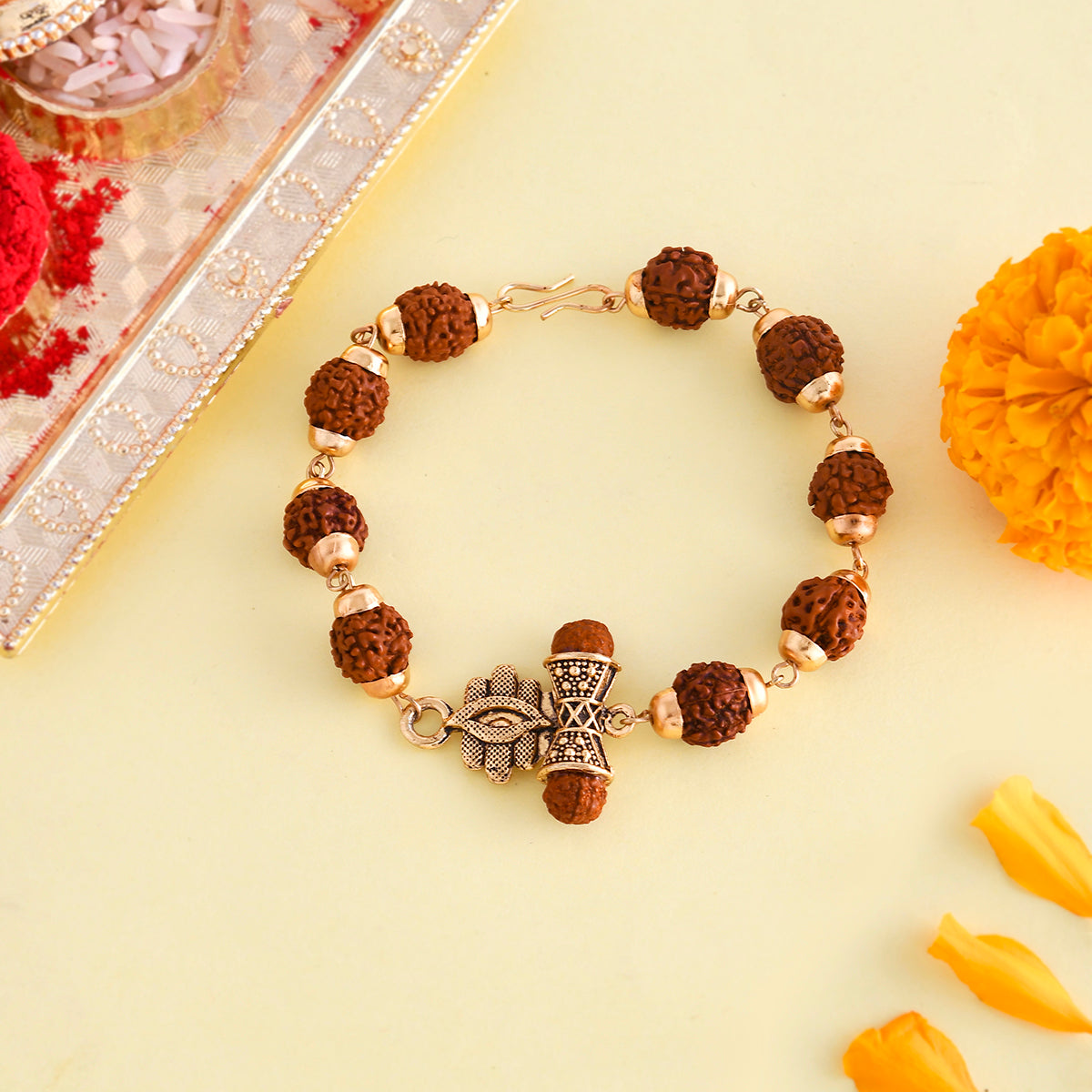trueBrowns X Voylla Ethnic Rudraksha Beads Rakhi | Swadesiicart