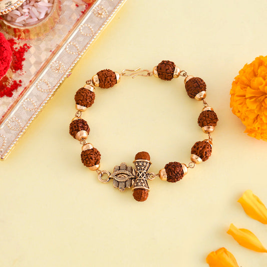trueBrowns X Voylla Ethnic Rudraksha Beads Rakhi | Swadesiicart