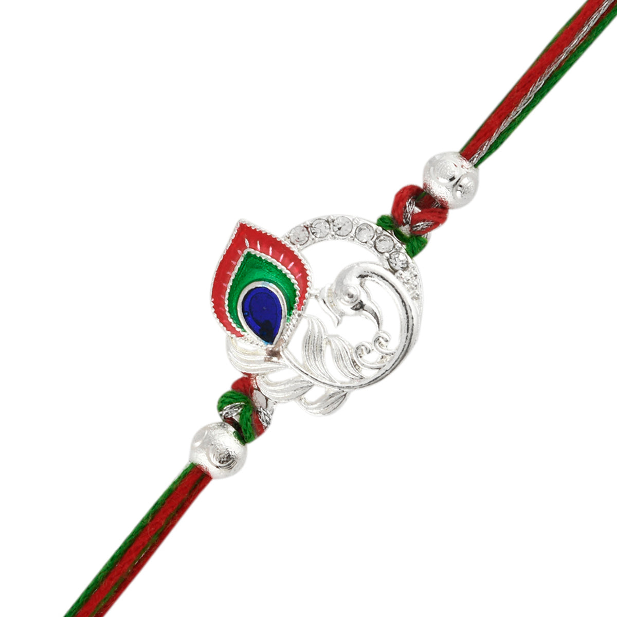trueBrowns X Voylla Colorful Mor Pankh Thread Rakhi | Swadesiicart