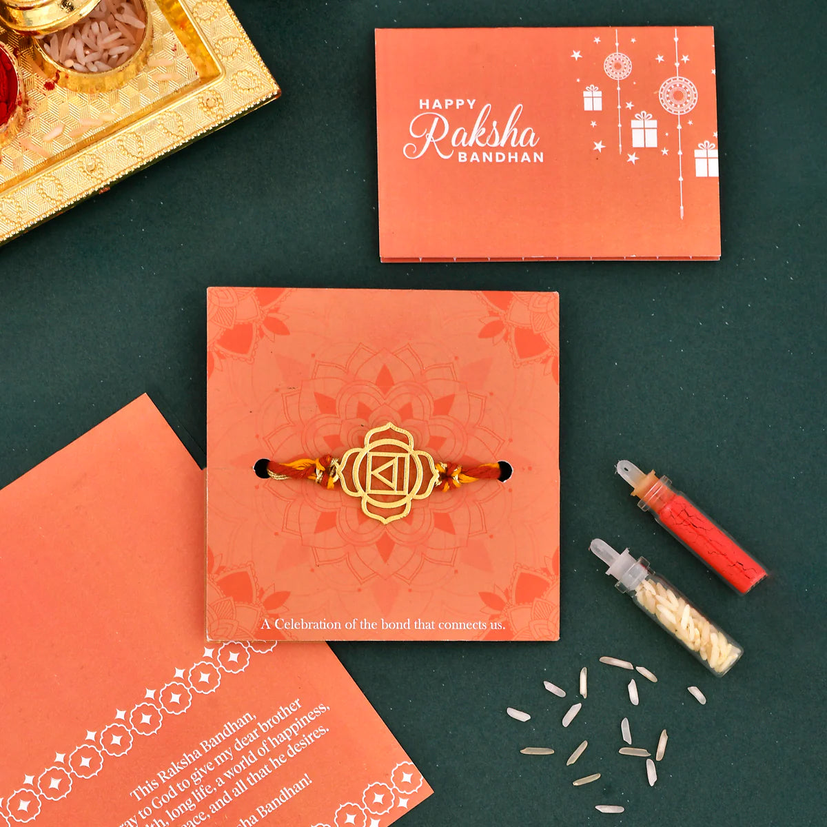 trueBrowns X Voylla High Polish Abstract Floral Motif Rakhi | Swadesiicart