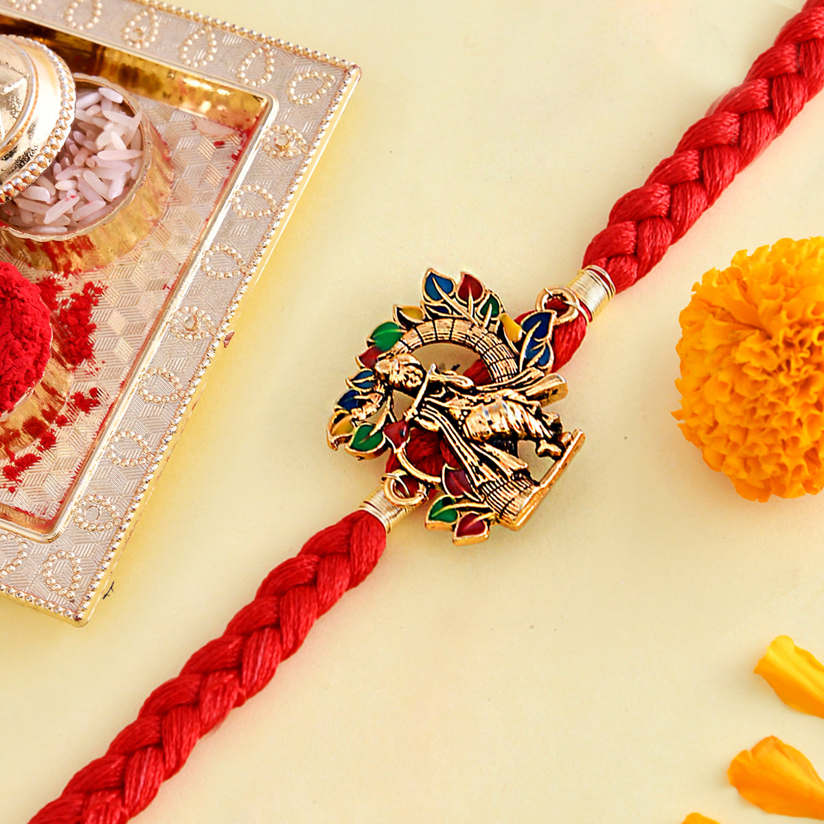 trueBrowns X Voylla Colorful Radha Krishna Thread Rakhi | Swadesiicart