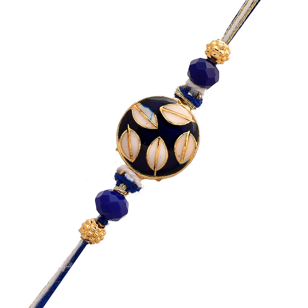 trueBrowns X Voylla Ethnic Embellished Blue Thread Rakhi | Swadesiicart