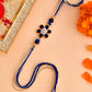 trueBrowns X Voylla Ethnic Floral Motif Blue Thread Rakhi | Swadesiicart