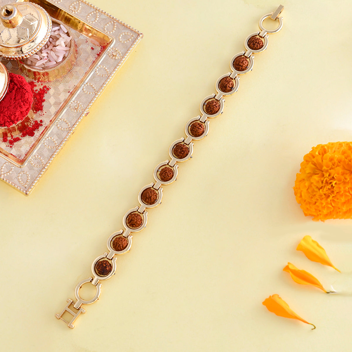 trueBrowns X Voylla Rudraksha Beads Bracelet Style Rakhi | Swadesiicart