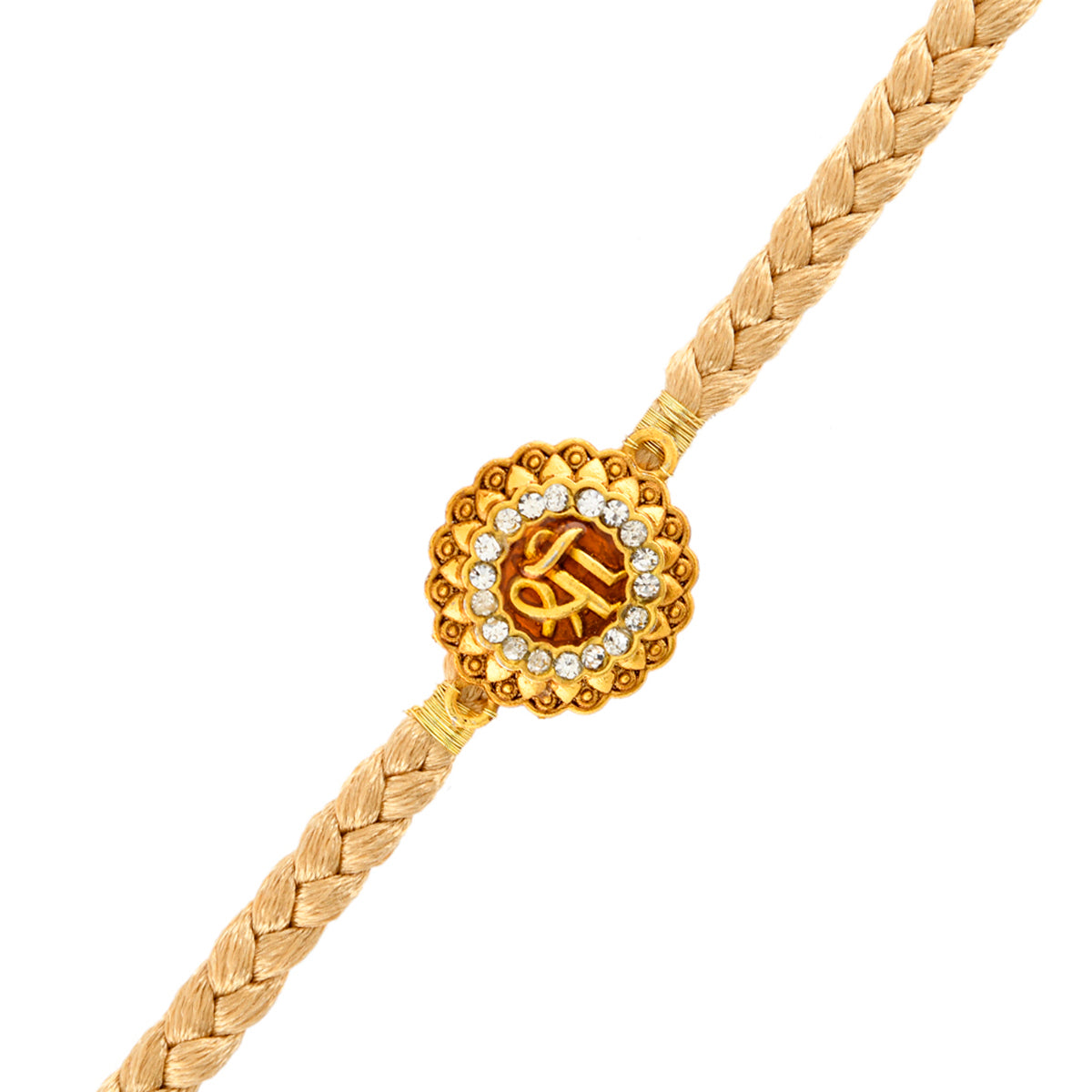 trueBrowns X Voylla Traditional Shree Inscription Zirconia Studded Rakhi | Swadesiicart
