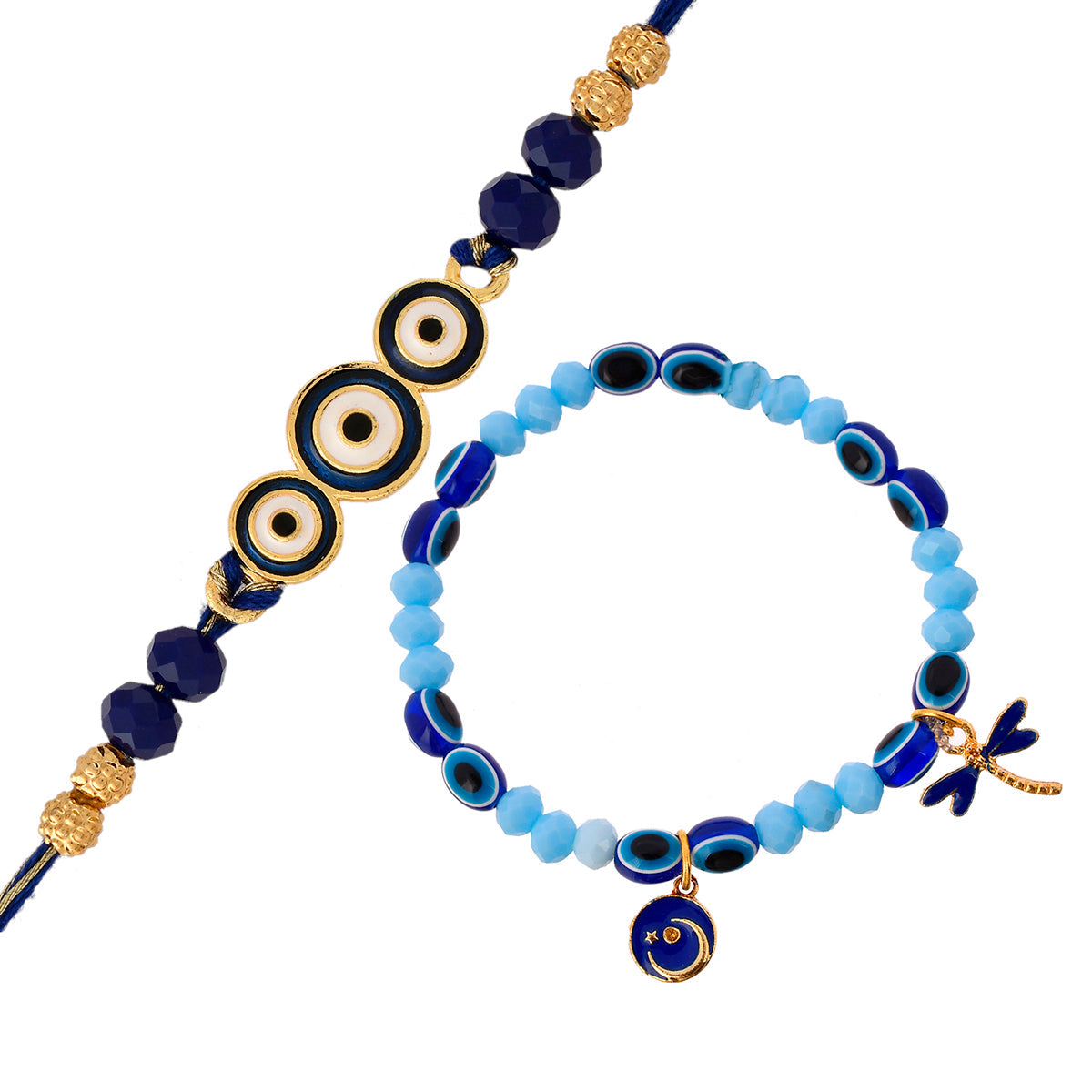 trueBrowns X Voylla Evil Eye Bracelet Style Bhaiya-Bhabhi Rakhi | Swadesiicart