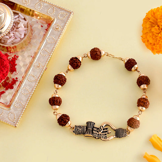 trueBrowns X Voylla Lord Shiva Motifs Rudraksha Rakhi | Swadesiicart