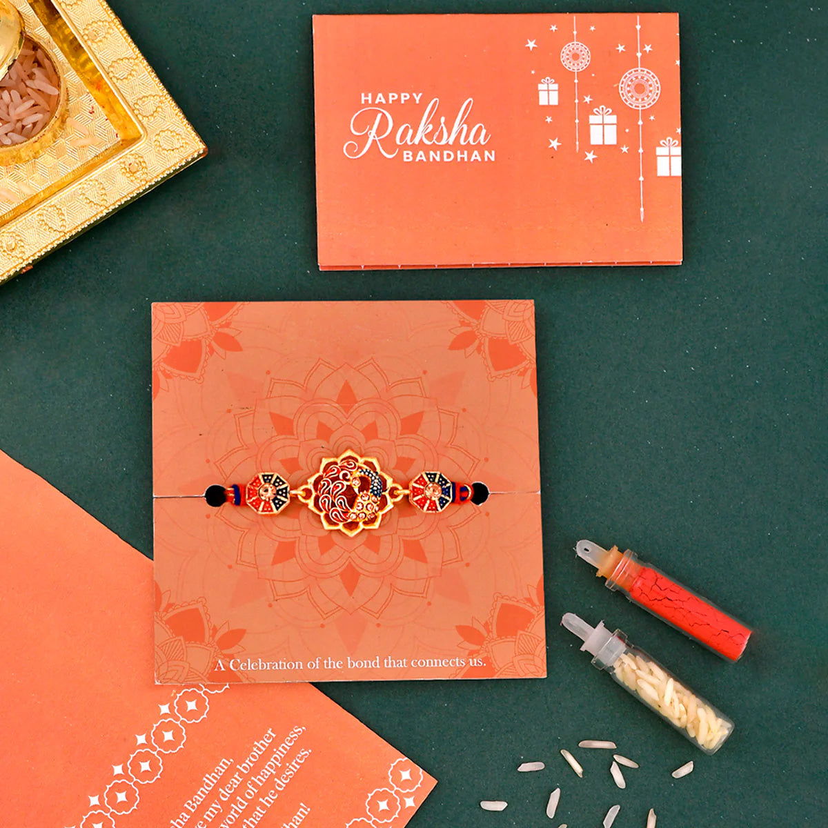 trueBrowns X Voylla Cutwork Studded High Polish Thread Rakhi | Swadesiicart