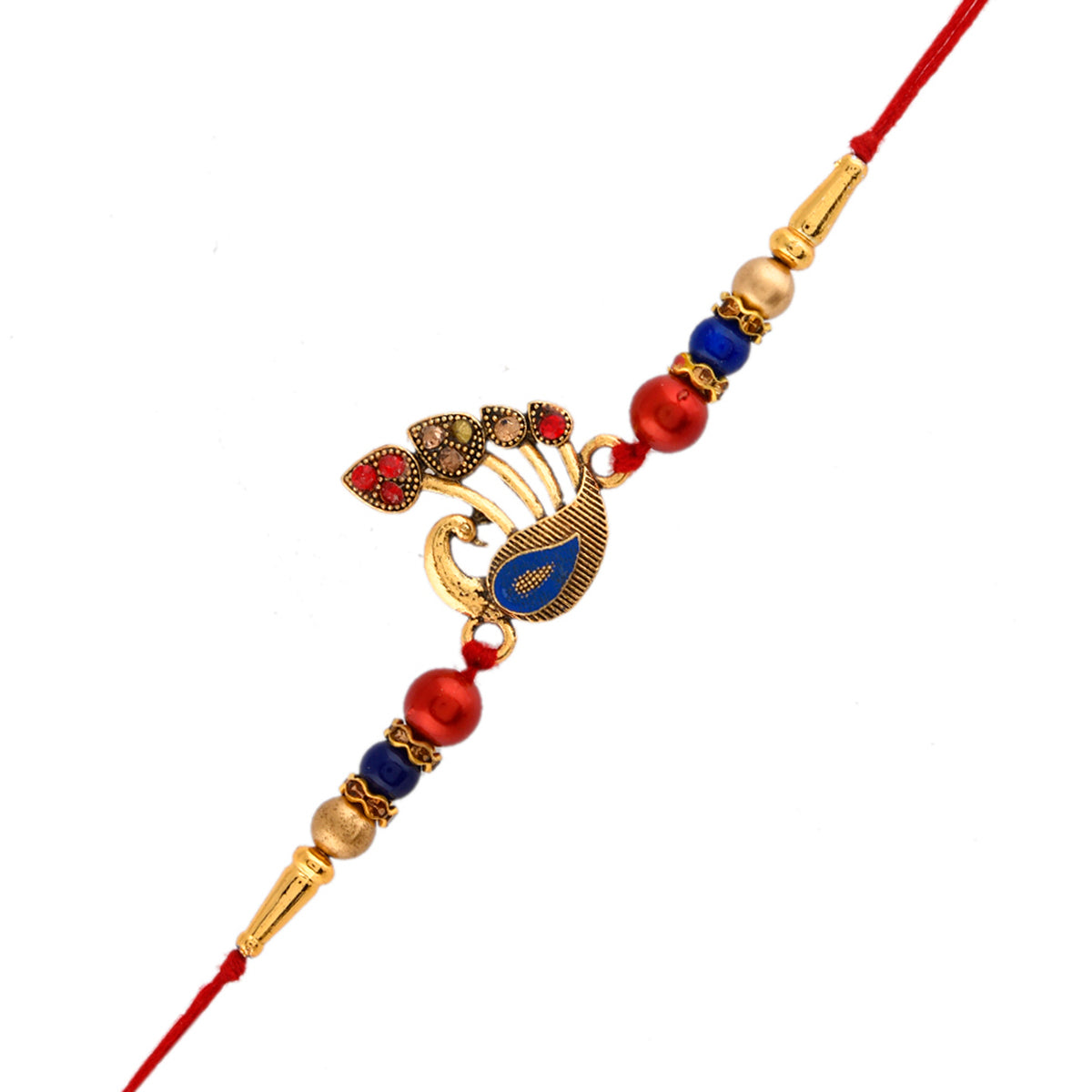 trueBrowns X Voylla Colorful Peacock Motif Thread Rakhi | Swadesiicart