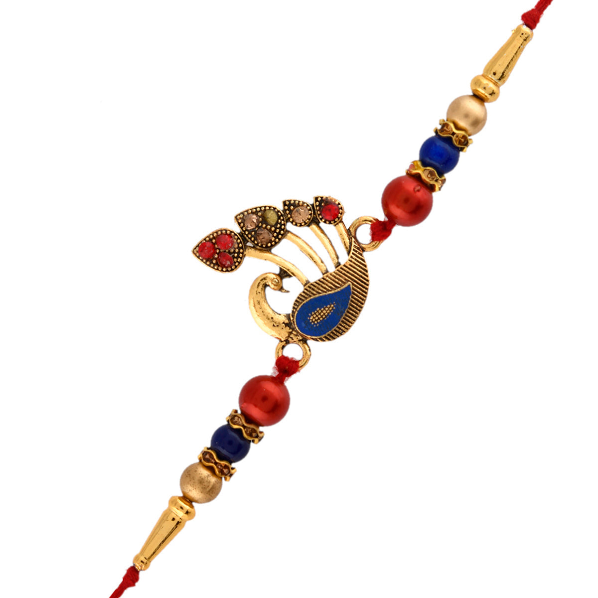 trueBrowns X Voylla Colorful Peacock Motif Thread Rakhi | Swadesiicart
