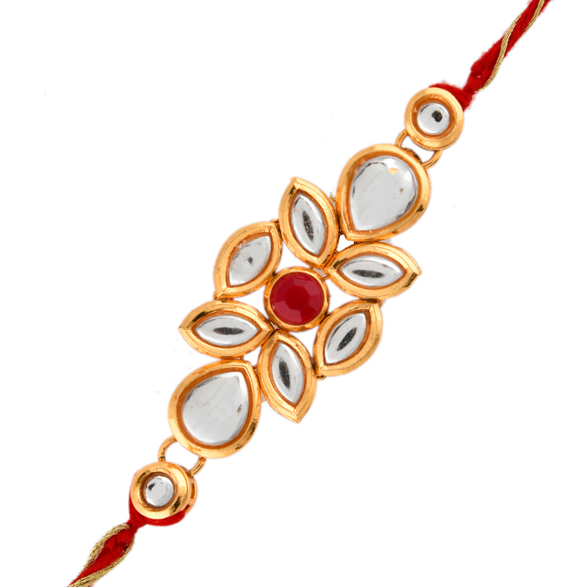 trueBrowns X Voylla Ethnic Kundan Polki Thread Rakhi | Swadesiicart
