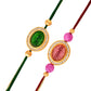 trueBrowns X Voylla Studded Pink And Green Thread Rakhis - Pack Of 2 | Swadesiicart
