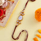 trueBrowns X Voylla Classic Kundan Polki Studded Ethnic Thread Rakhi | Swadesiicart