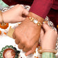 trueBrowns X Voylla Classic Kundan Polki Studded Ethnic Thread Rakhi | Swadesiicart
