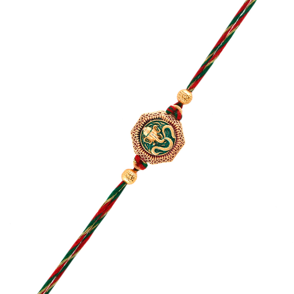 trueBrowns X Voylla Traditional Om And Lord Ganesha Motif Thread Rakhi | Swadesiicart
