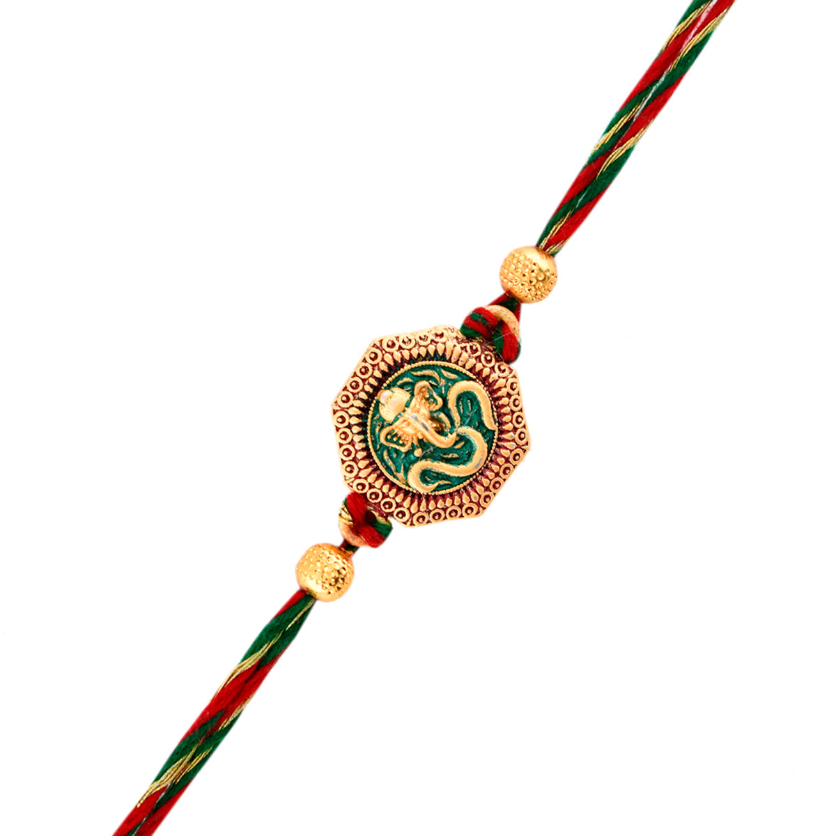 trueBrowns X Voylla Traditional Om And Lord Ganesha Motif Thread Rakhi | Swadesiicart