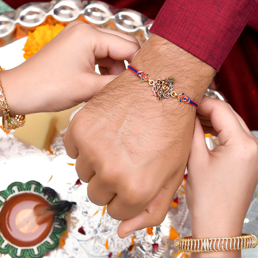 trueBrowns X Voylla Traditional Lord Krishna Motif Thread Rakhi | Swadesiicart