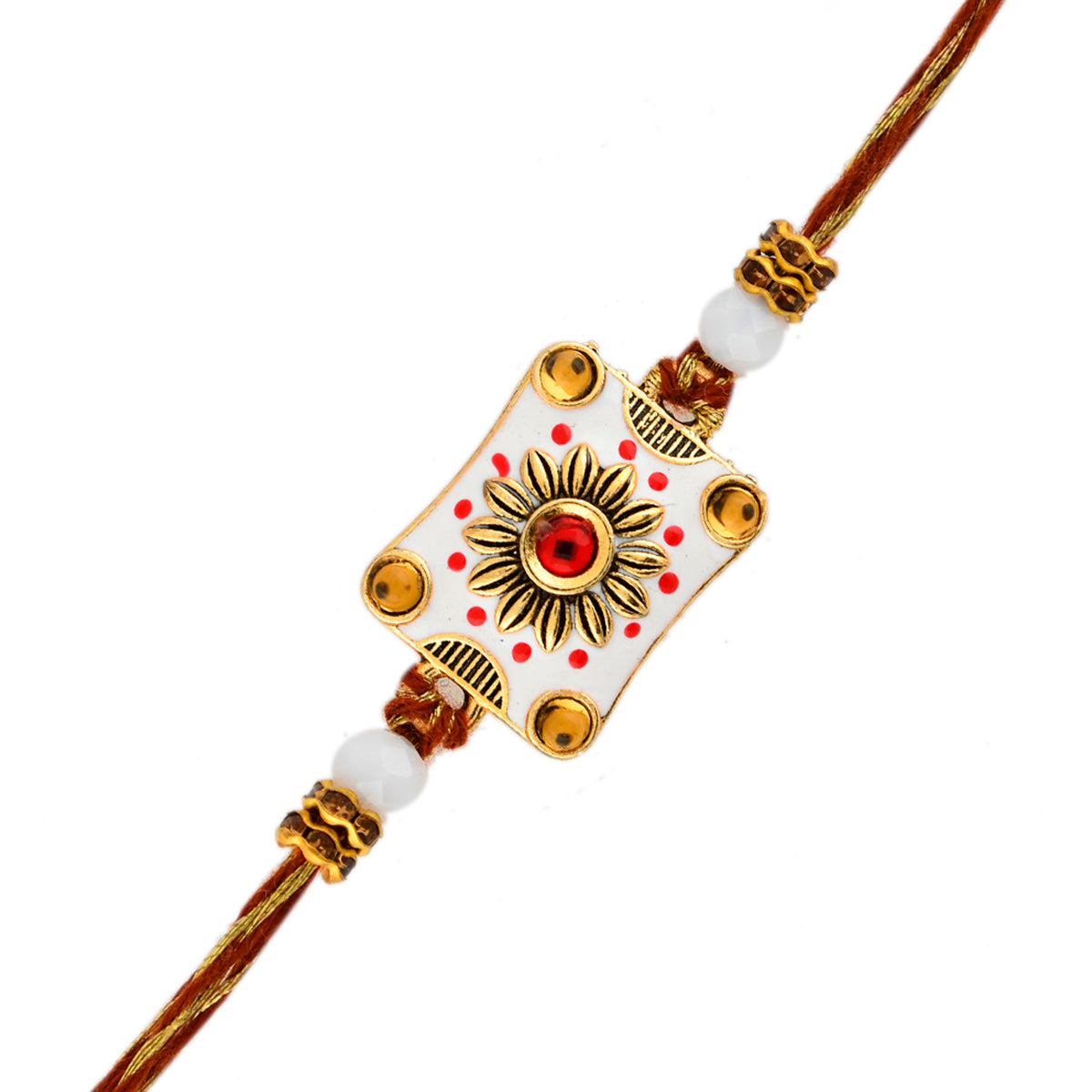 trueBrowns X Voylla Classic Gems Studded Ethnic Thread Rakhi | Swadesiicart