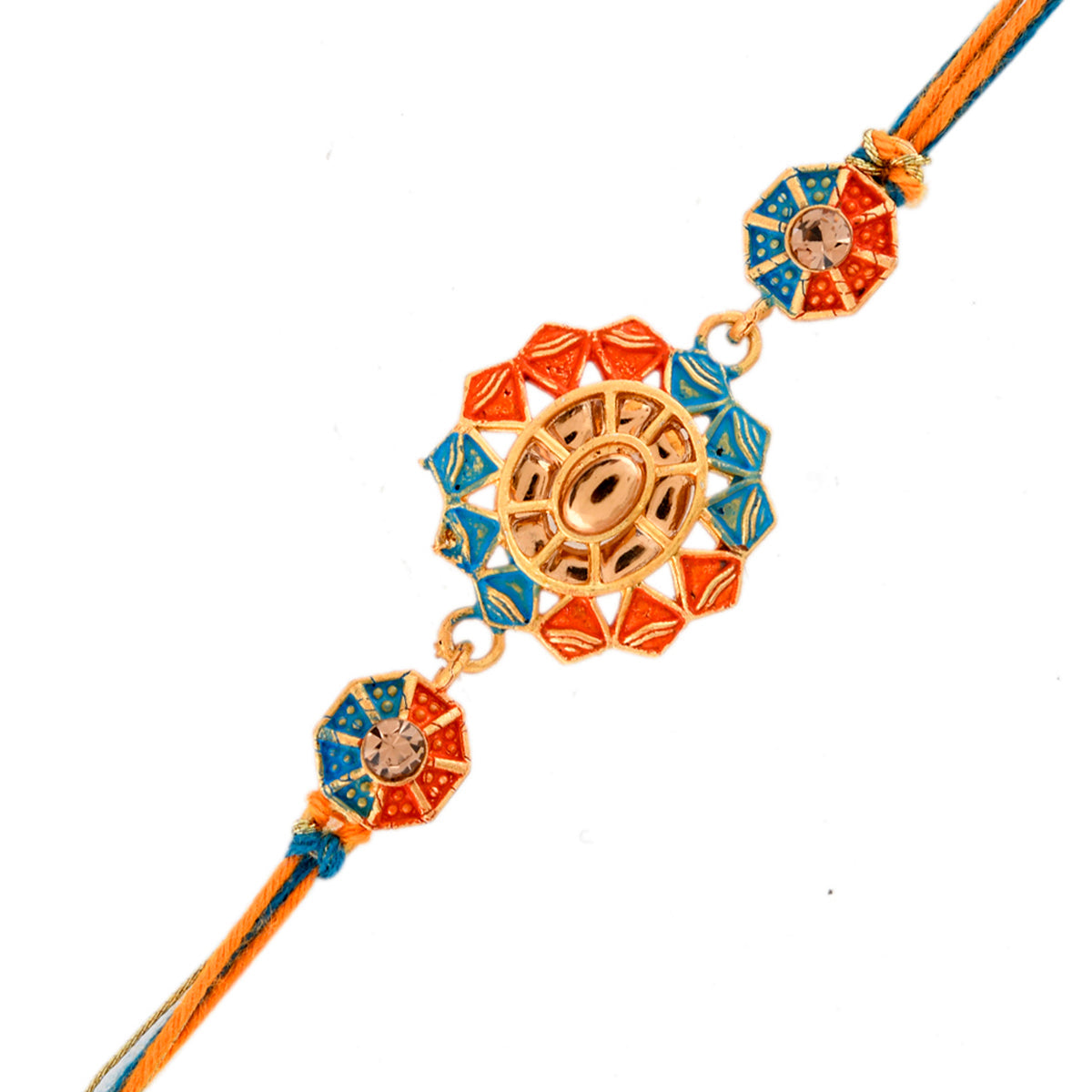trueBrowns X Voylla Colorful Golden Ethnic Thread Rakhi | Swadesiicart