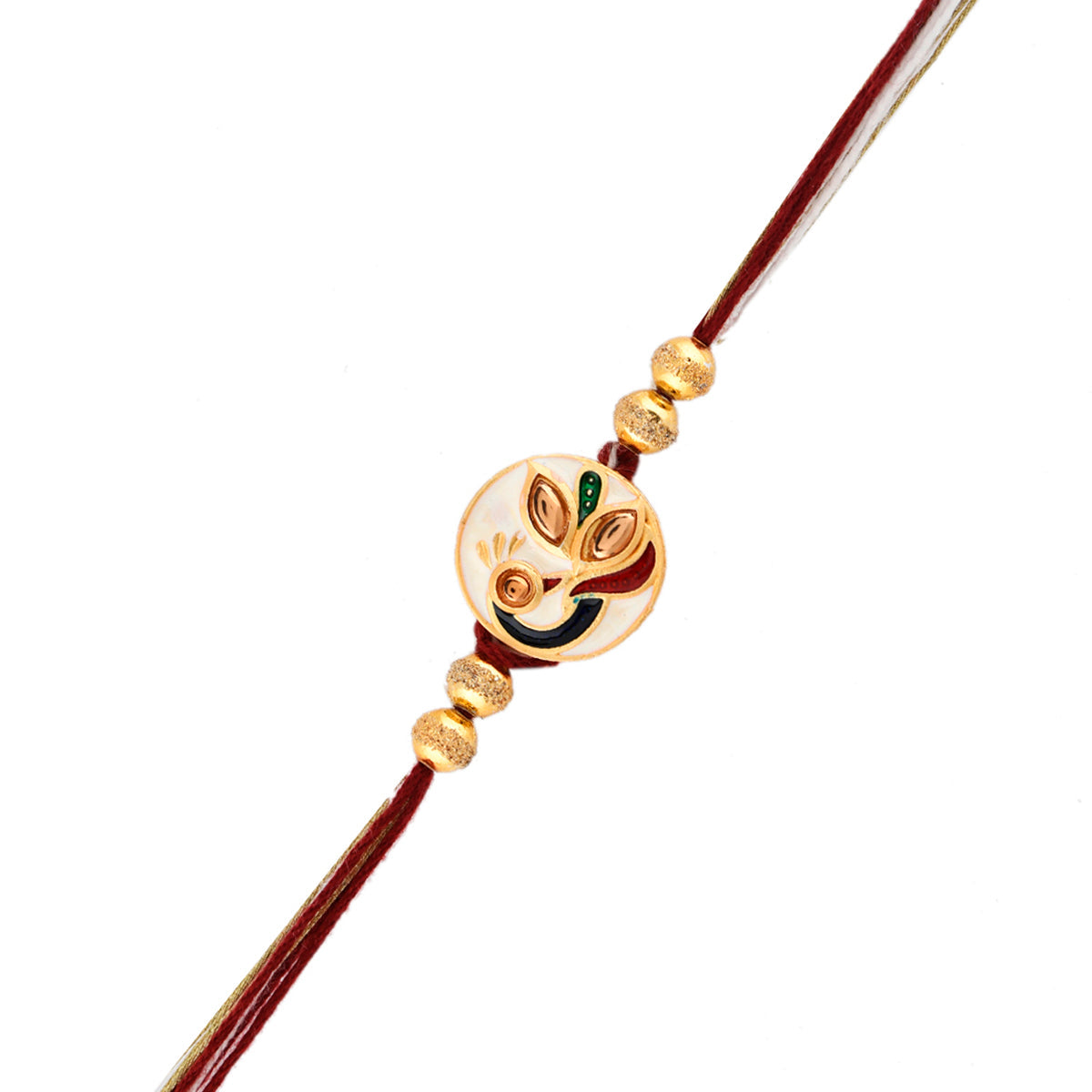 trueBrowns X Voylla Enameled Peacock Motif Thread Rakhi | Swadesiicart