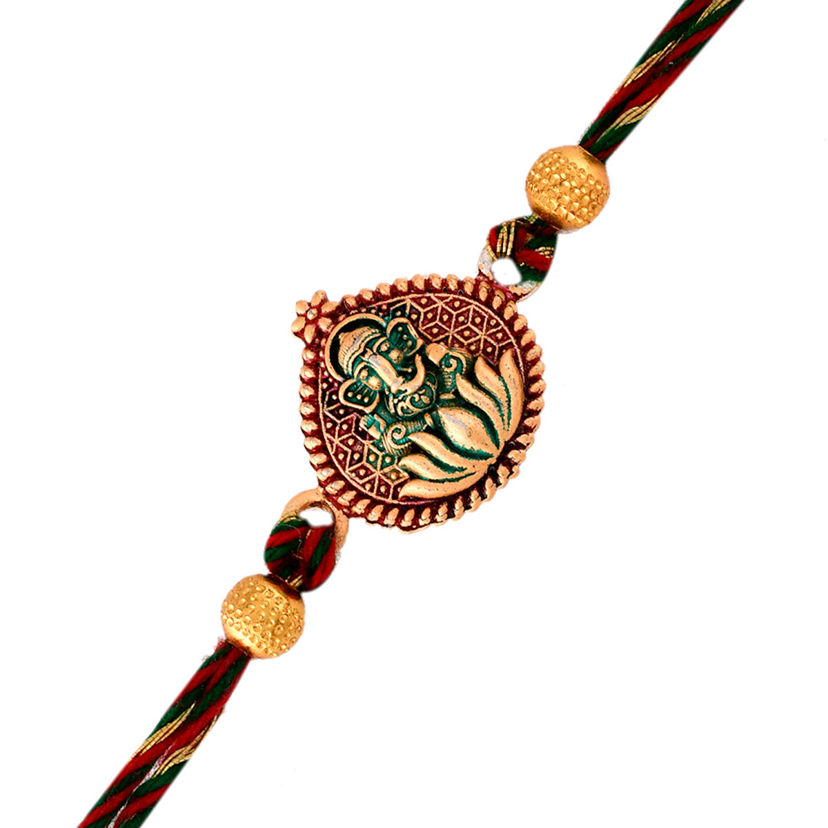 trueBrowns X Voylla Lord Ganesha Colorful Enameled Ethnic Rakhi | Swadesiicart
