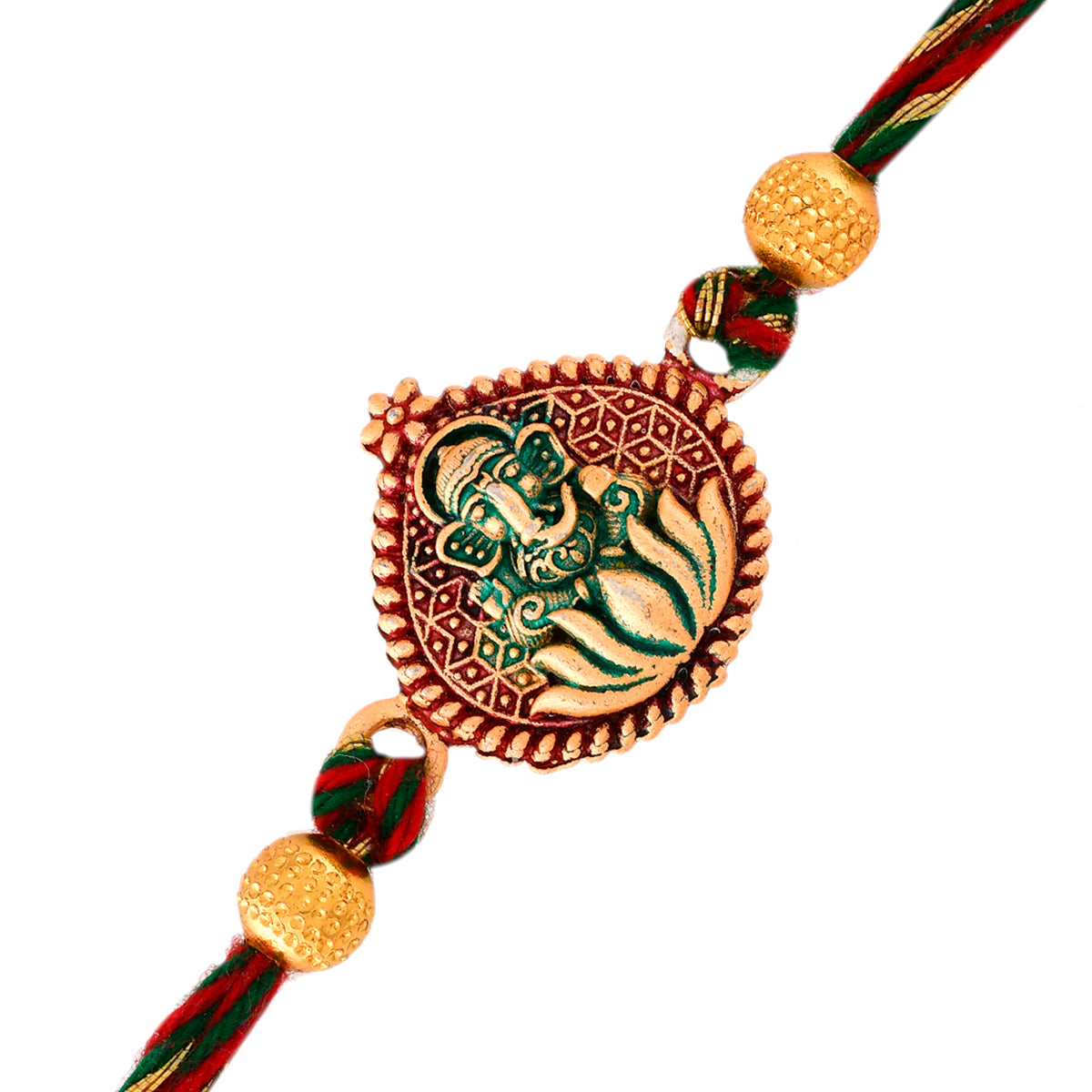 trueBrowns X Voylla Lord Ganesha Colorful Enameled Ethnic Rakhi | Swadesiicart