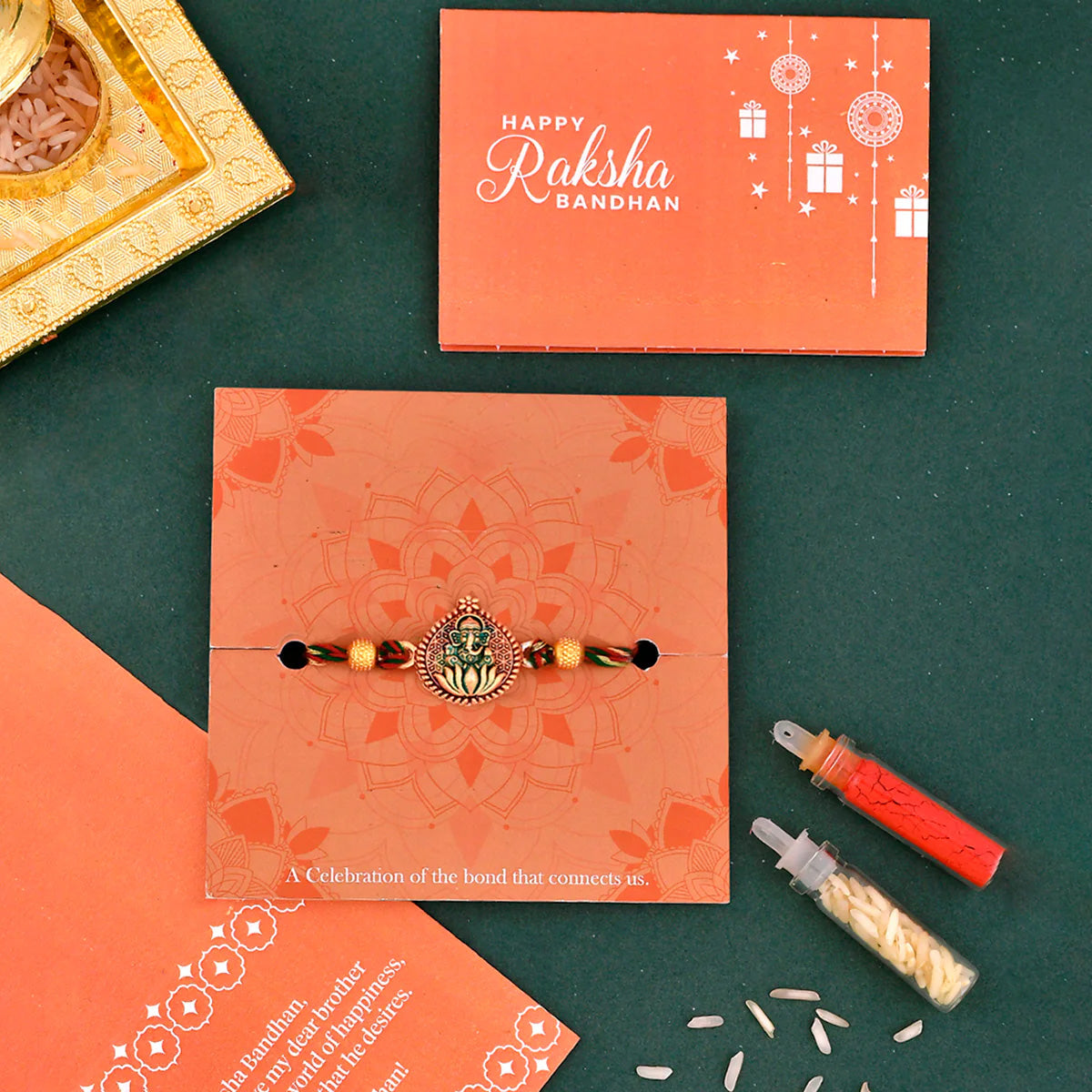 trueBrowns X Voylla Lord Ganesha Colorful Enameled Ethnic Rakhi | Swadesiicart