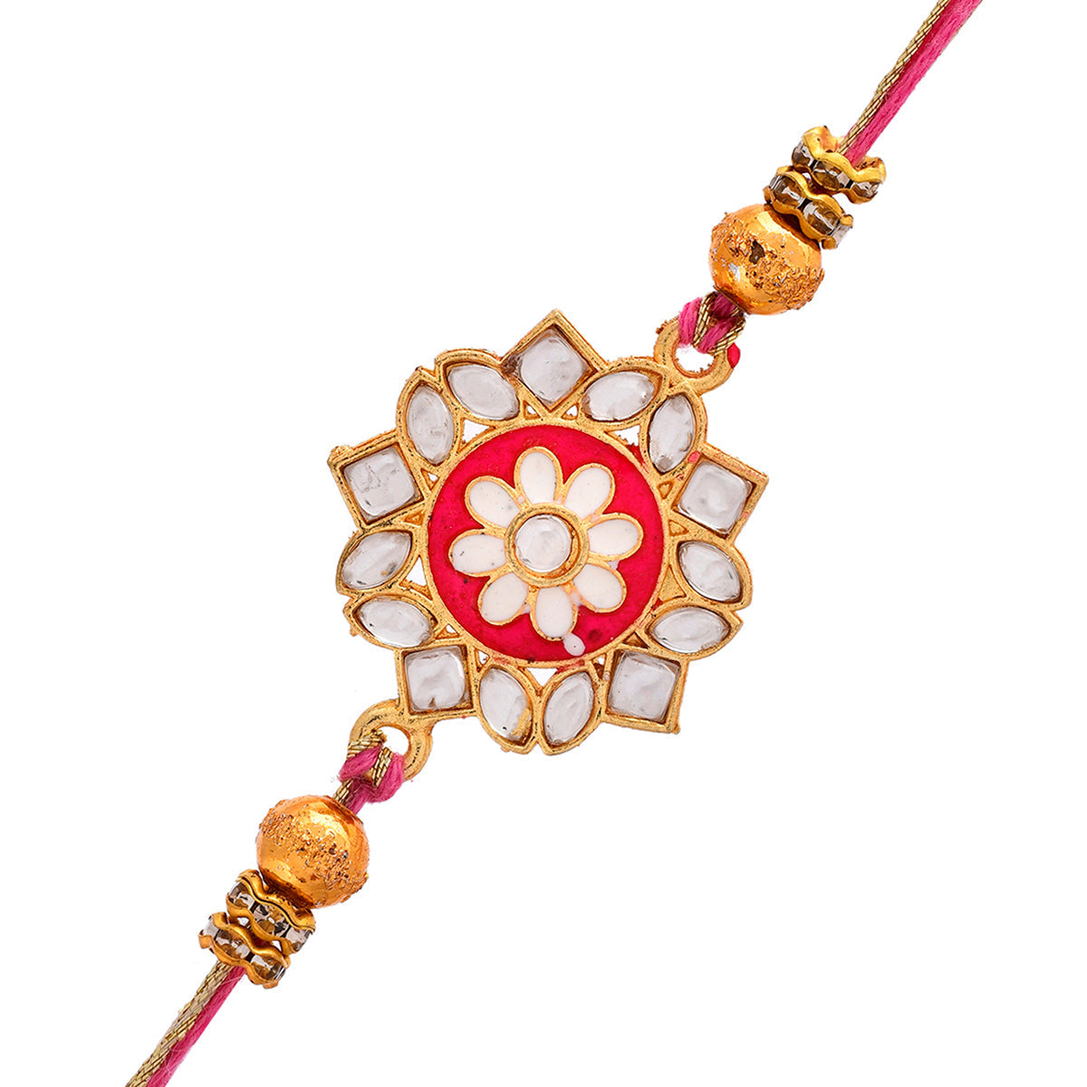 trueBrowns X Voylla Green Gems Studded Ethnic Thread Rakhi | Swadesiicart