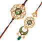 trueBrowns X Voylla Kundan Polki Enameled Bhaiya-Bhabhi Rakhi | Swadesiicart
