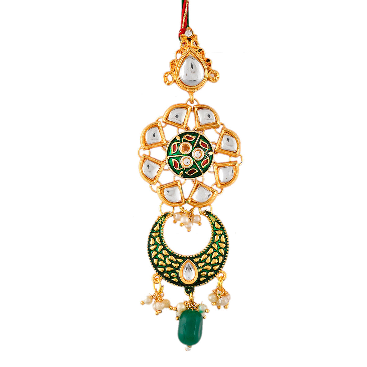 trueBrowns X Voylla Kundan Polki Enameled Bhaiya-Bhabhi Rakhi | Swadesiicart