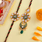 trueBrowns X Voylla Kundan Polki Enameled Bhaiya-Bhabhi Rakhi | Swadesiicart