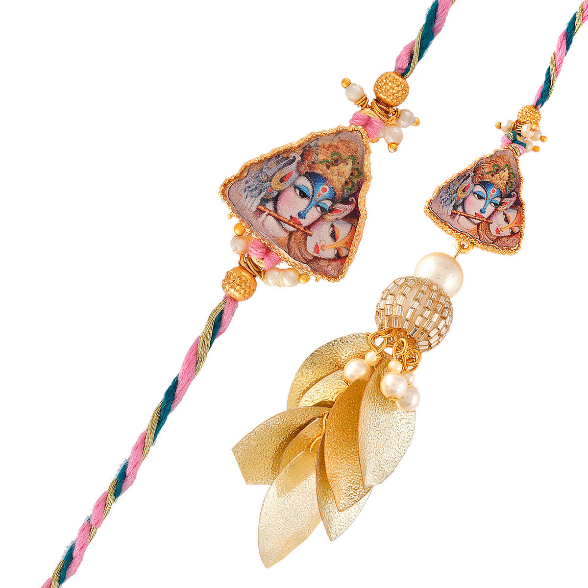trueBrowns X Voylla Ethnic High Polish Pearl Beads Bhaiya-Bhabhi Rakhi | Swadesiicart