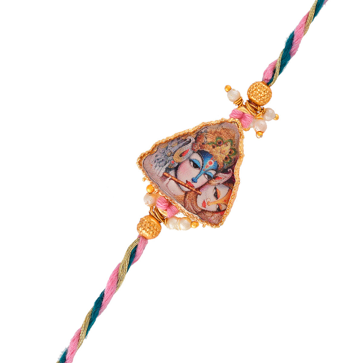 trueBrowns X Voylla Ethnic High Polish Pearl Beads Bhaiya-Bhabhi Rakhi | Swadesiicart