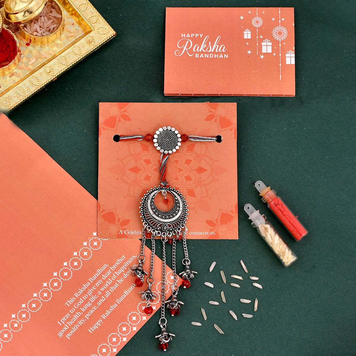 trueBrowns X Voylla Ethnic Lightly Embellished Bhaiya-Bhabhi Rakhi | Swadesiicart