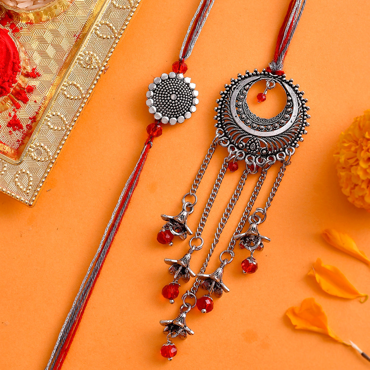 trueBrowns X Voylla Ethnic Lightly Embellished Bhaiya-Bhabhi Rakhi | Swadesiicart