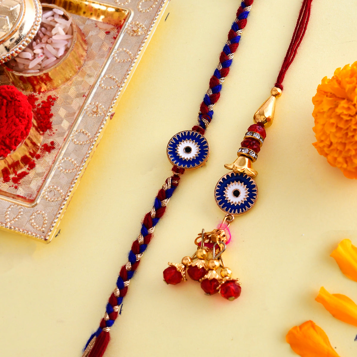trueBrowns X Voylla Evil Eye Bhaiya-Bhabhi Thread Rakhi | Swadesiicart