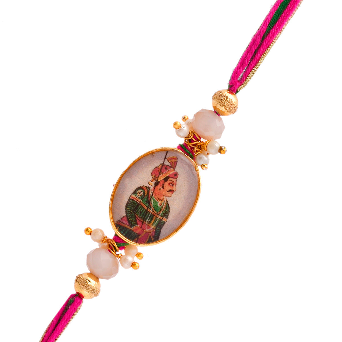 trueBrowns X Voylla Traditional King And Queen Pearl Beads Bhaiya-Bhabhi Rakhi | Swadesiicart