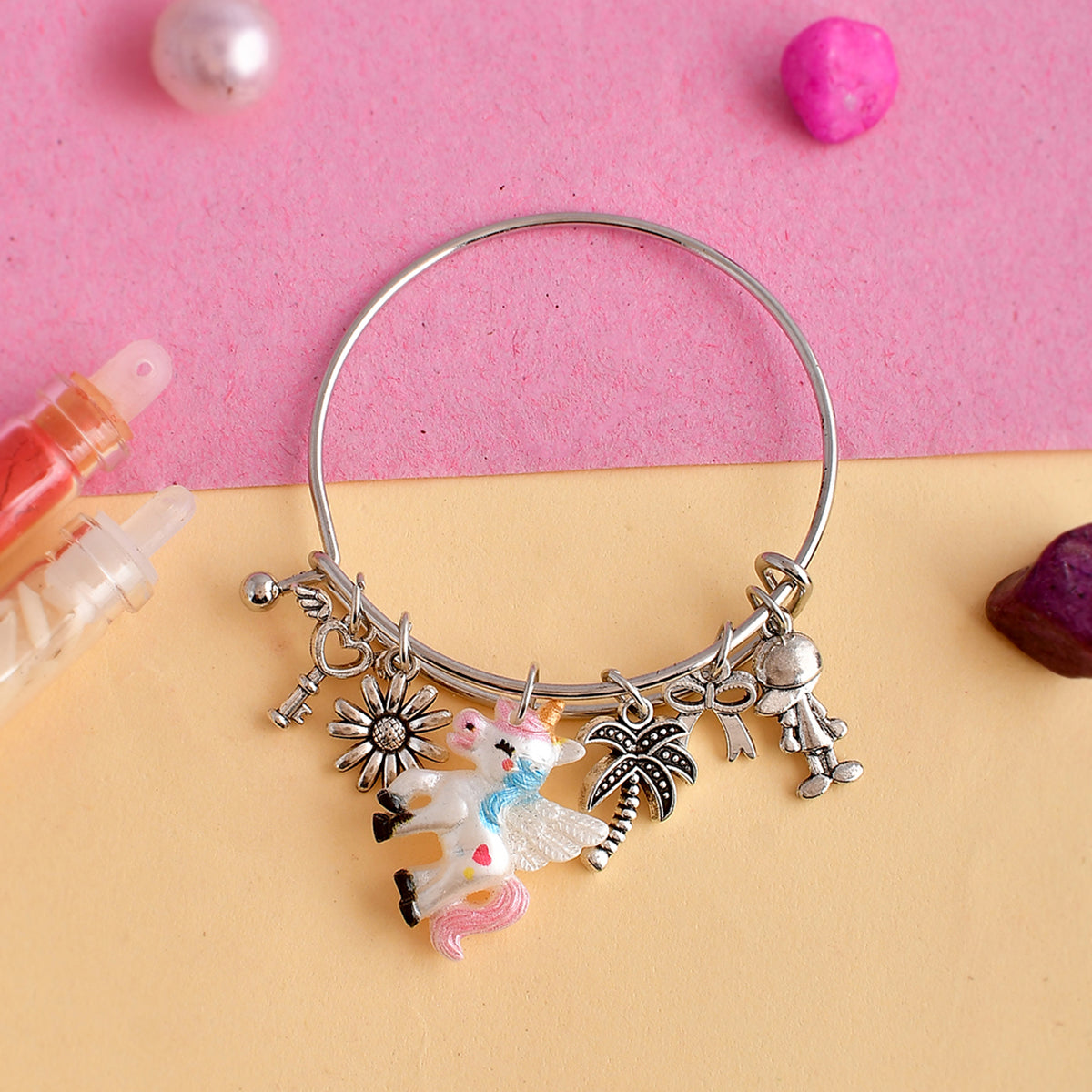 trueBrowns X Voylla Unicorn Charm Colorful Kids Rakhi | Swadesiicart