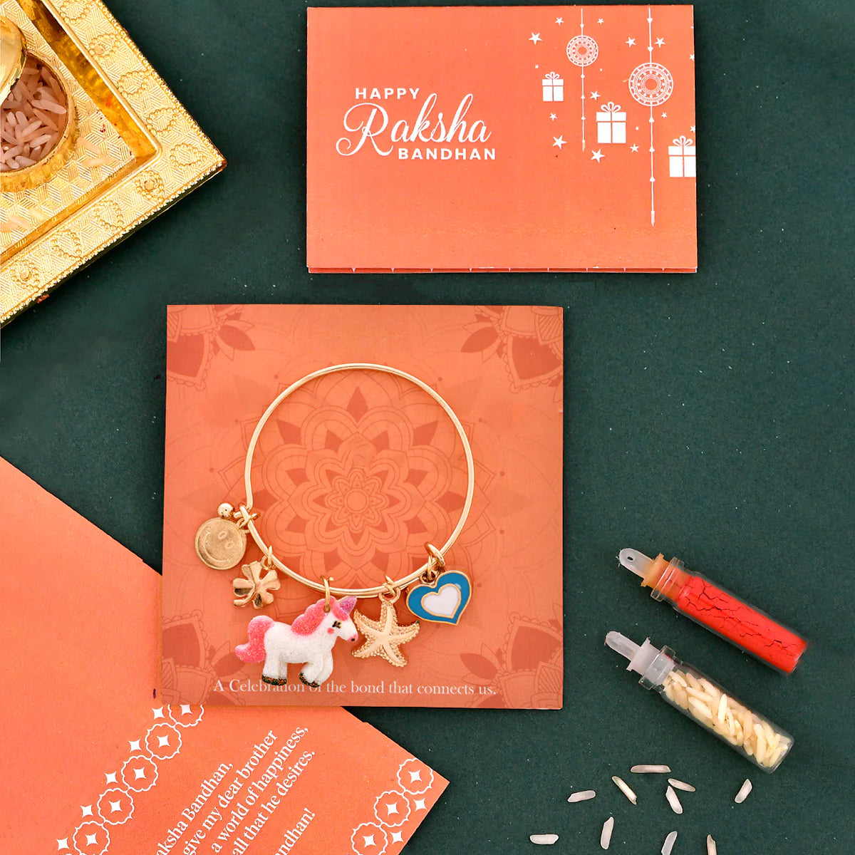 trueBrowns X Voylla Heart And Animals Charms Colorful Kids Rakhi | Swadesiicart