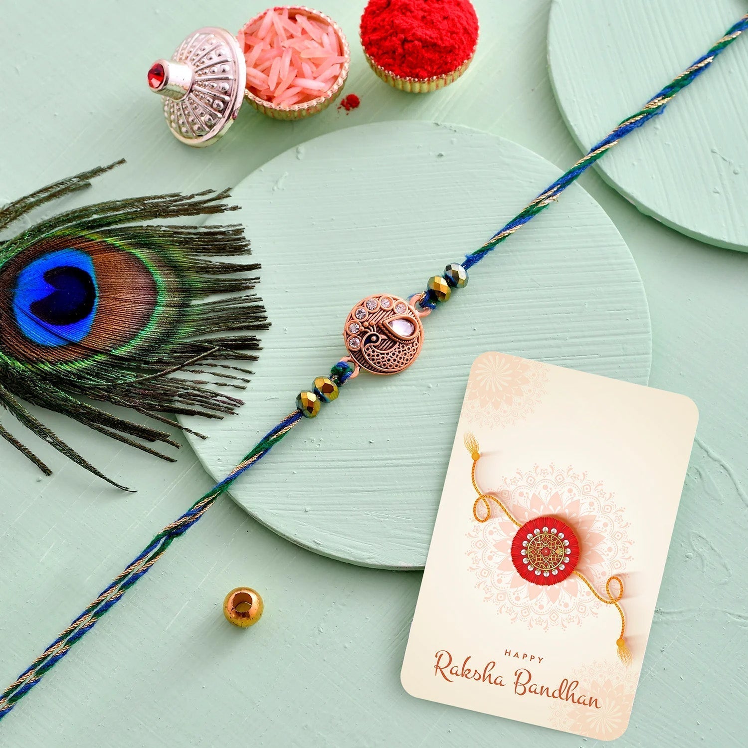 trueBrowns X Voylla Divine Krishna Thread Mens Rakhi For Brother | Swadesiicart