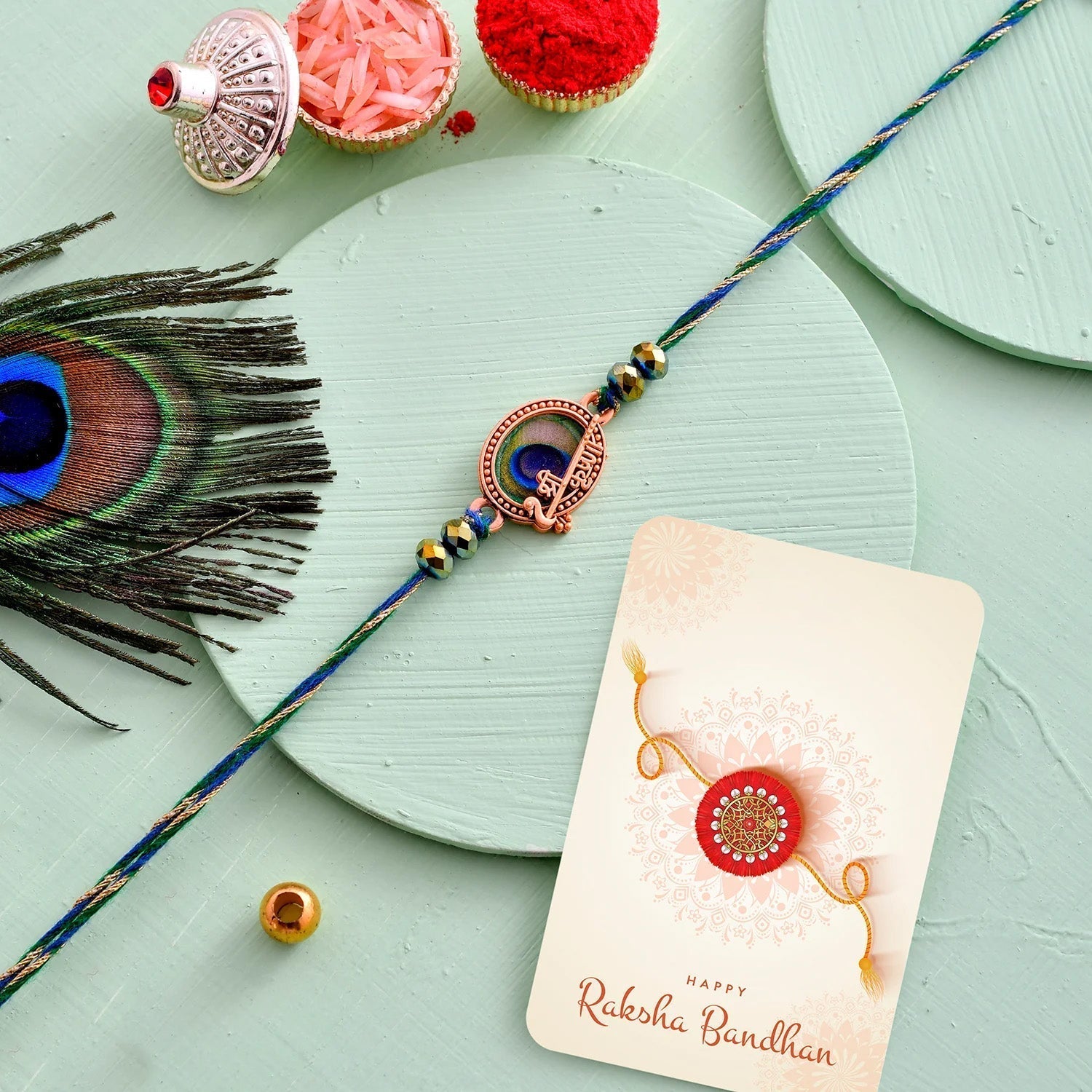 trueBrowns X Voylla Divine Krishna Thread Mens Rakhi For Brother | Swadesiicart