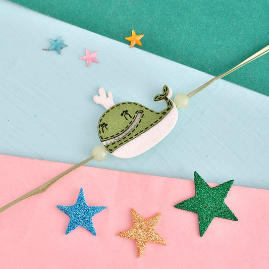 trueBrowns X Voylla Happy Whale Beaded Slip-On Rakhi For Kids | Swadesiicart