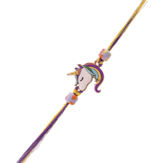 trueBrowns X Voylla Rainbow Unicorn Beaded Slip-On Rakhi For Kids | Swadesiicart