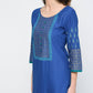 Indian Clothing Cheera Hand Block Print Royal Blue Color Straight Kurta | Swadesiicart