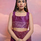 Vishnu Weaves Women's Wine Handloom Raw Silk Woven Border Saree with Blouse - Swadesiicart
