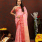 Lorenvalley Fashion Pink Cotton Woven Design with Zari Weaving Design Saree - Swadesiicart