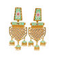 Traditional Gold-Polished Meenakari Green Jhumka Jhumki Earrings By House of Ree - Swadesiicart