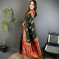 Joban Fashion Dark Green Banarasi Soft Silk Peacock Butta Work Saree | Swadesiicart