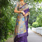 Vishnu Weaves Women's Purple Cotton Silk Woven Saree with Blouse - Swadesiicart