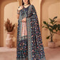 Aayaa Designer Winter Collection Printed Saree With Shawl - Multi Color